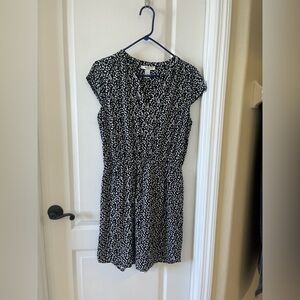 White House Black Market Speckled Black and White Dress Size 10